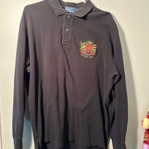 Polo by Ralph Lauren Black and Red Embroidered Polo Shirt